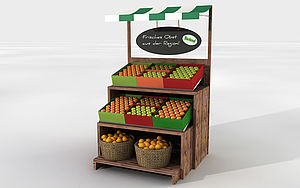 Jibi, Konzept Warenpräsentationsmöbel, Obst und Gemüse 
